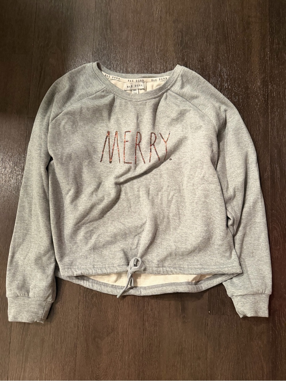 Rae Dunn Gray 'MERRY' Crewneck Sweatshirt